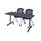 Kobe Rectangle Tables > Training Tables > Kobe Training Table & Chair Sets, 60 W, 24 L, 29 H, Grey MKTRCT6024GY23BK - alternate 1